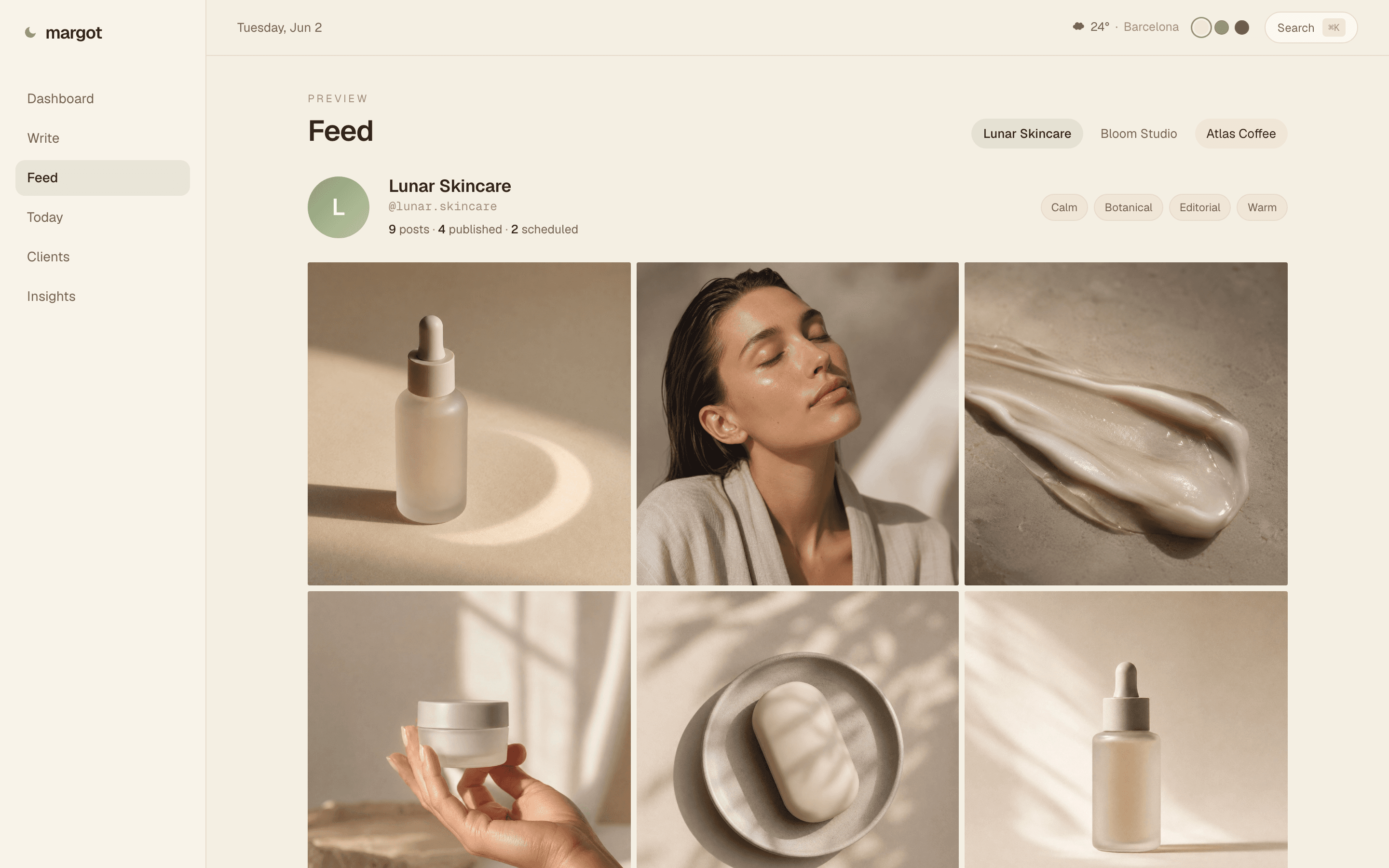 Margot — Feeds worth following. Planned, not winged.
